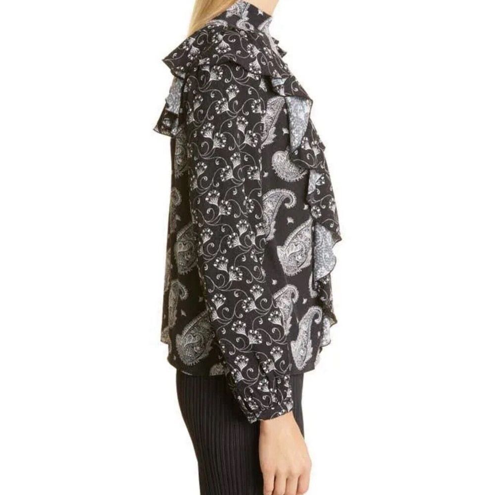 Ted Baker London Paisley Waterfall Frill Top Size Ted 1/US 4